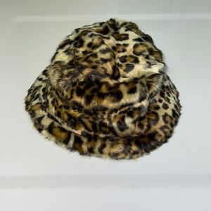 Furry Leopard Print Hat